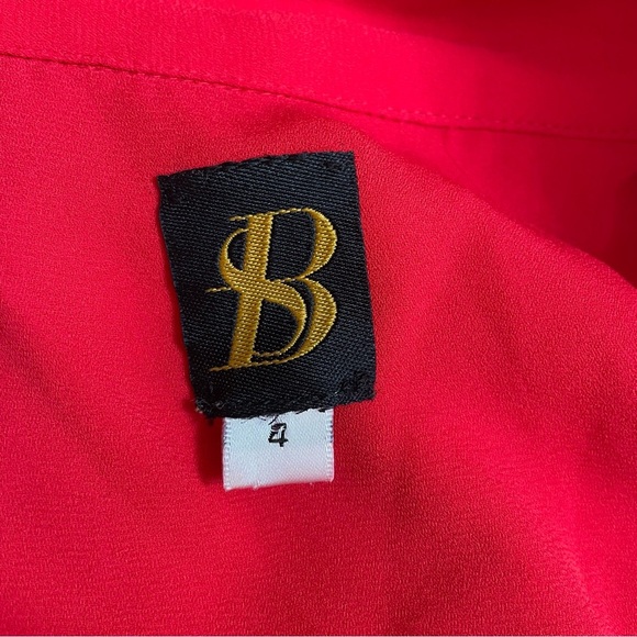 NWOT Sachin & Babi lined red chiffon button up mini dress size 4. - Picture 7 of 9